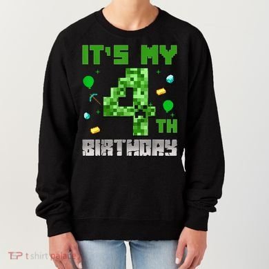 Birthday Boy It'S My 4th Birthday Video Game Pixel Women's Sweatshirt