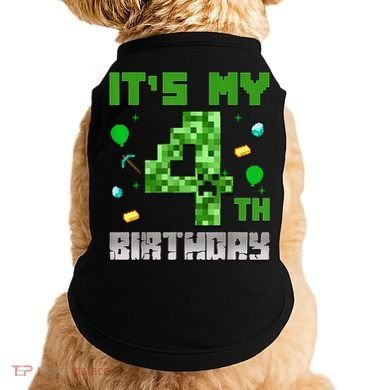 Birthday Boy It'S My 4th Birthday Video Game Pixel Doggie Tank