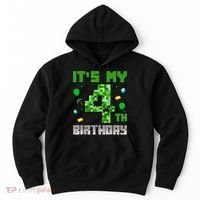 Birthday Boy It'S My 4th Birthday Video Game Pixel Hoodie thumb 0