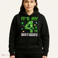 Birthday Boy It'S My 4th Birthday Video Game Pixel Hoodie thumb 5