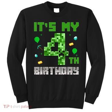 Birthday Boy It'S My 4th Birthday Video Game Pixel Sweatshirt