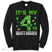 Birthday Boy It'S My 4th Birthday Video Game Pixel Sweatshirt thumb 0