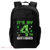 Birthday Boy It'S My 4th Birthday Video Game Pixel Backpack thumb 0