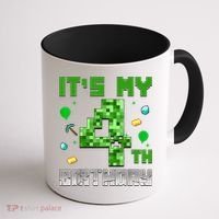 Birthday Boy It'S My 4th Birthday Video Game Pixel Coffee Mug thumb 1