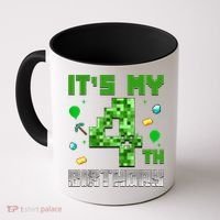 Birthday Boy It'S My 4th Birthday Video Game Pixel Coffee Mug thumb 0