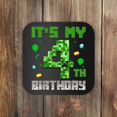 Birthday Boy It'S My 4th Birthday Video Game Pixel Coaster