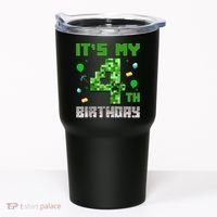 Birthday Boy It'S My 4th Birthday Video Game Pixel Tumbler thumb 0