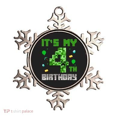 Birthday Boy It'S My 4th Birthday Video Game Pixel Ornament