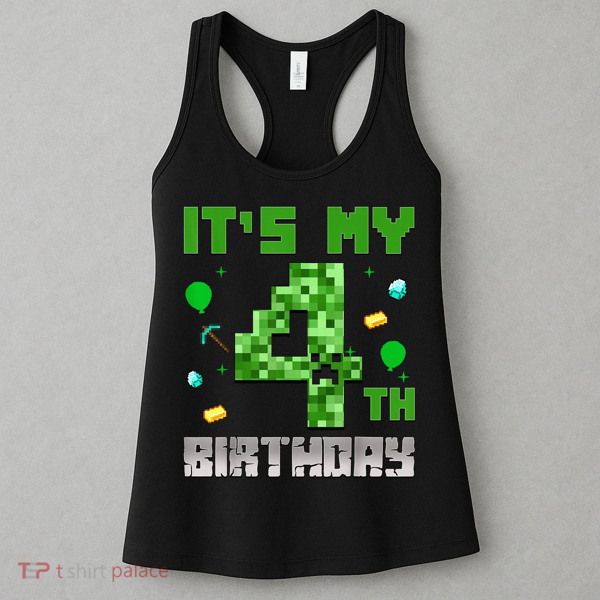 Birthday Boy It'S My 4th Birthday Video Game Pixel Women's Tank Top