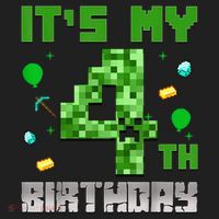 Birthday Boy It'S My 4th Birthday Video Game Pixel Hat thumb 2