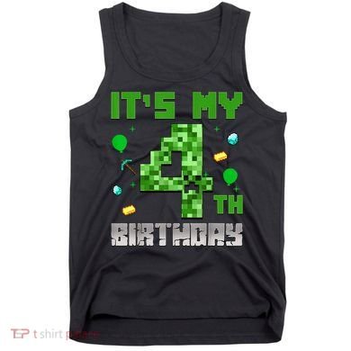 Birthday Boy It'S My 4th Birthday Video Game Pixel Tank Top