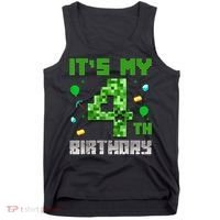 Birthday Boy It'S My 4th Birthday Video Game Pixel Tank Top thumb 0