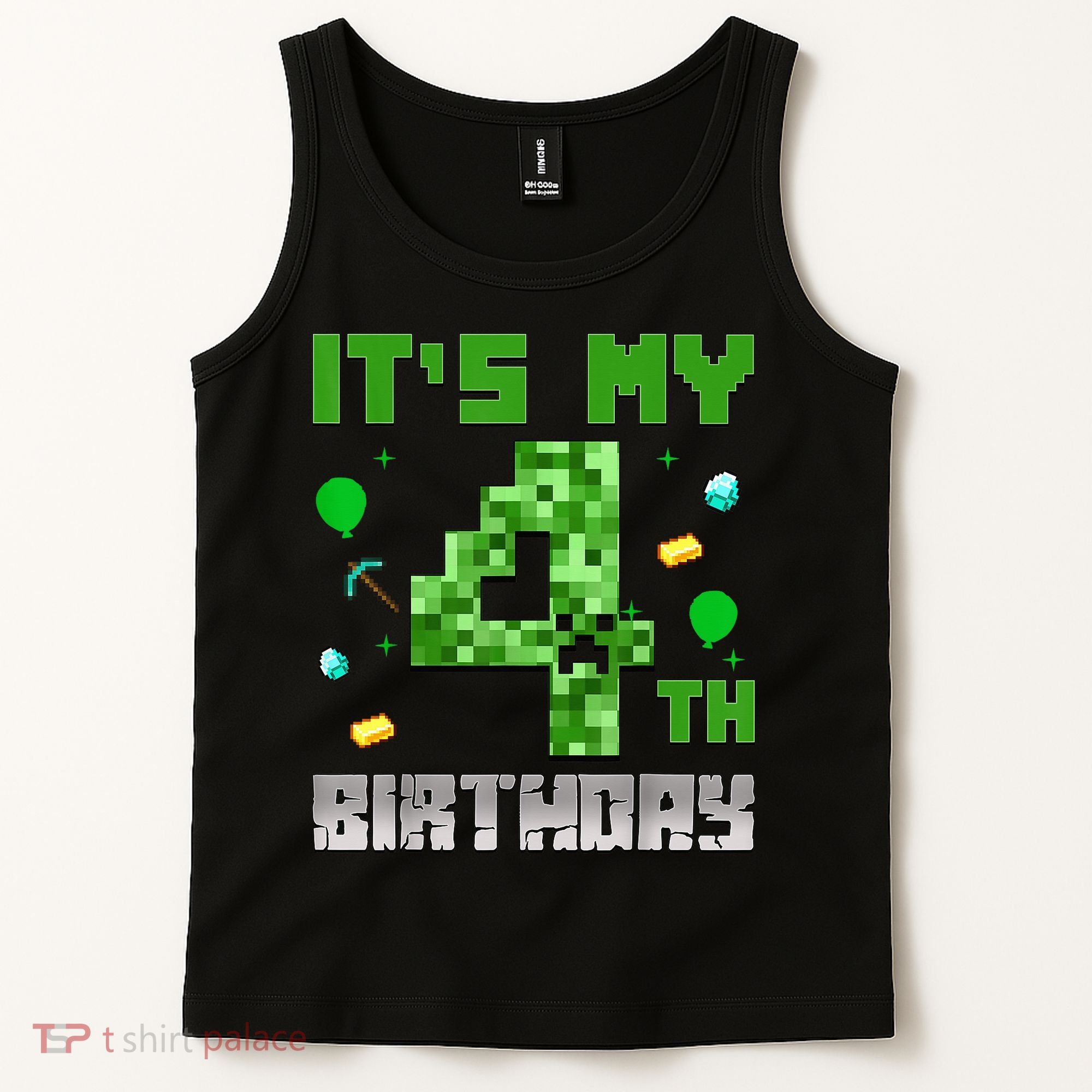 Birthday Boy It'S My 4th Birthday Video Game Pixel Tank Top
