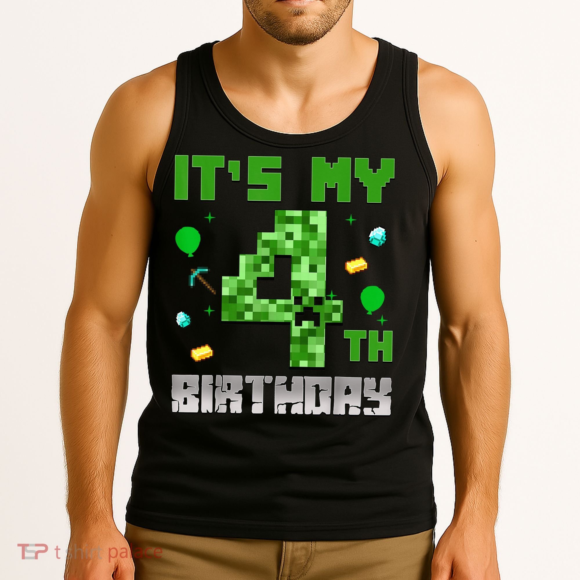 Birthday Boy It'S My 4th Birthday Video Game Pixel Tank Top