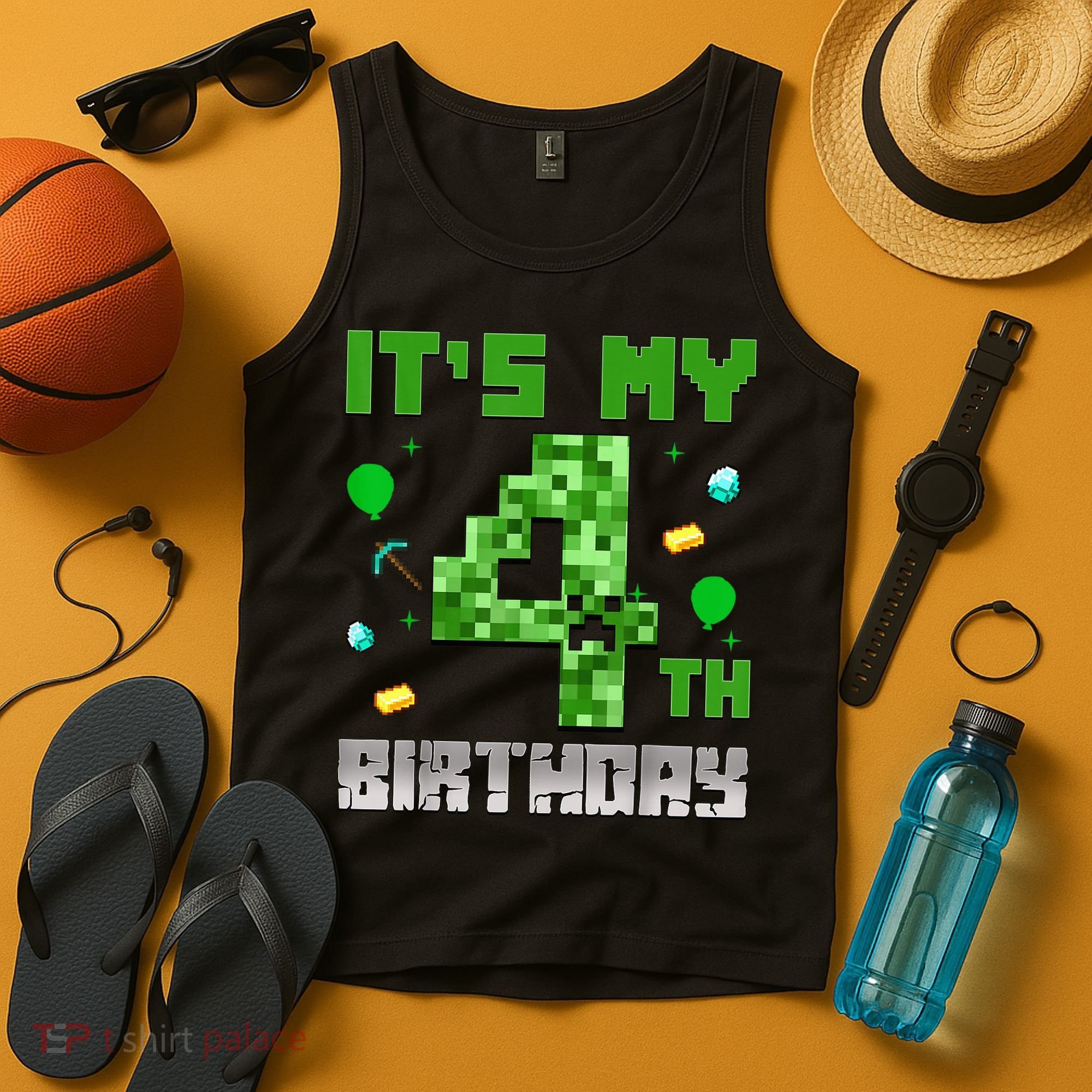 Birthday Boy It'S My 4th Birthday Video Game Pixel Tank Top