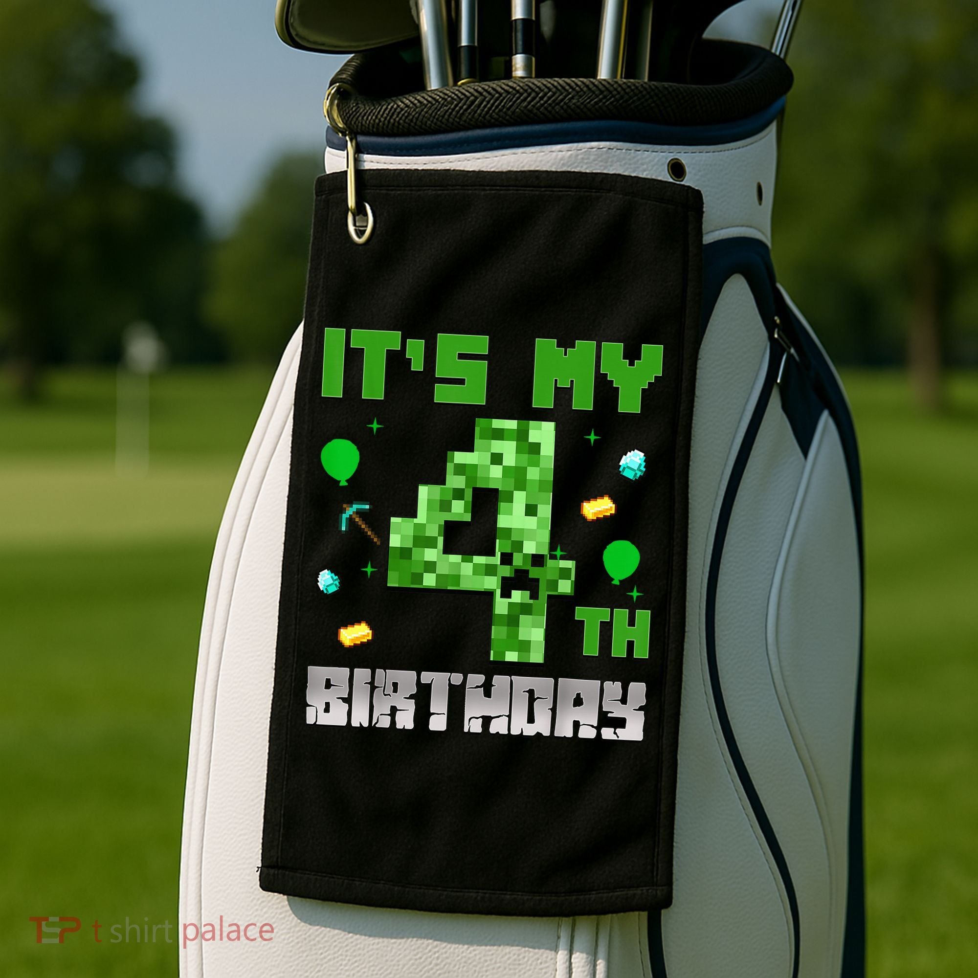 Birthday Boy It'S My 4th Birthday Video Game Pixel Golf Towel