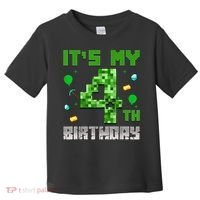 Birthday Boy It'S My 4th Birthday Video Game Pixel Toddler T-Shirt thumb 0