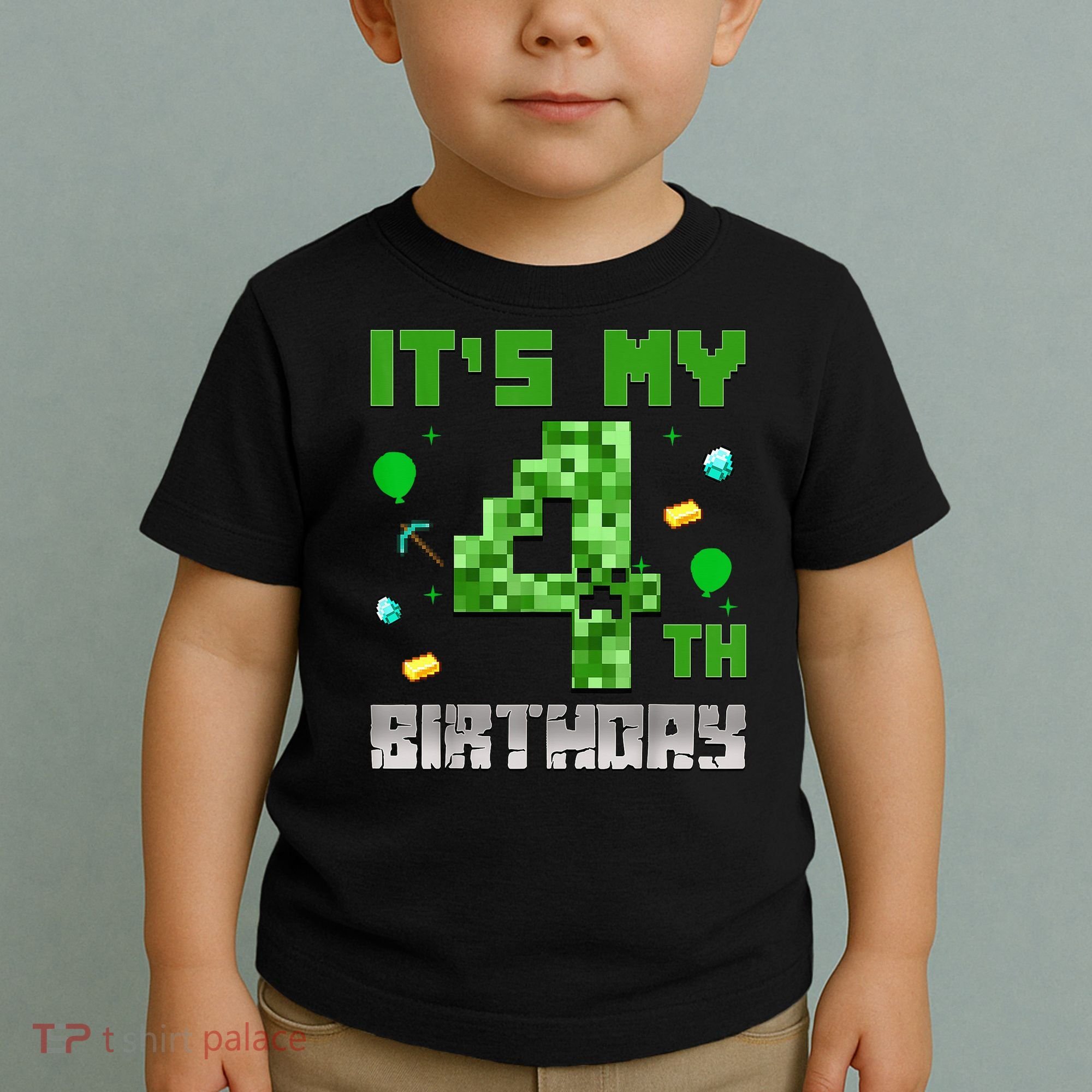 Birthday Boy It'S My 4th Birthday Video Game Pixel Toddler T-Shirt
