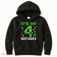 Birthday Boy It'S My 4th Birthday Video Game Pixel Kids Hoodie thumb 0