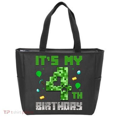 Birthday Boy It'S My 4th Birthday Video Game Pixel Tote Bag