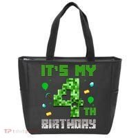 Birthday Boy It'S My 4th Birthday Video Game Pixel Tote Bag thumb 0