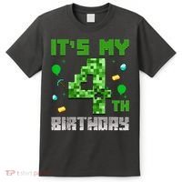 Birthday Boy It'S My 4th Birthday Video Game Pixel T-Shirt thumb 0