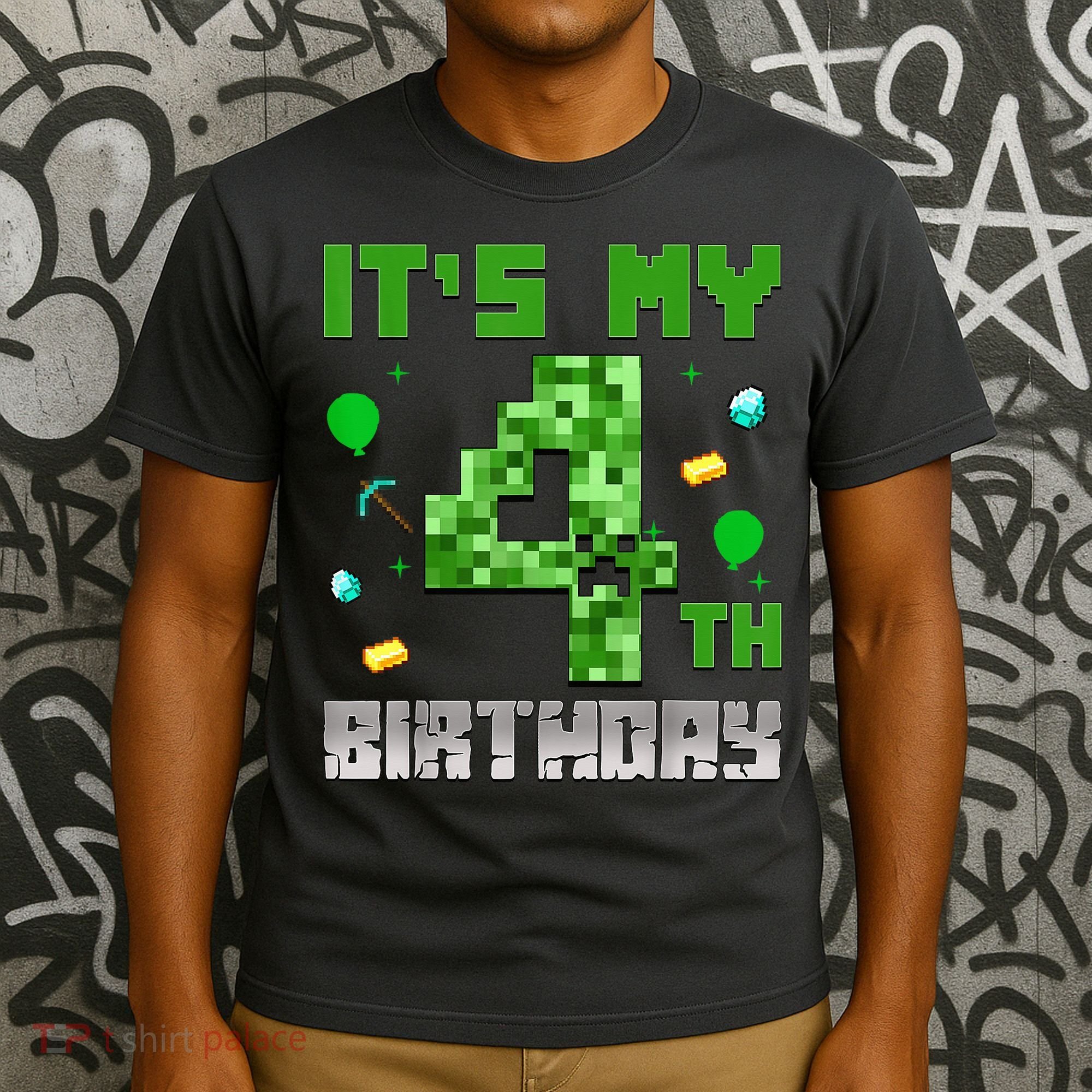 Birthday Boy It'S My 4th Birthday Video Game Pixel T-Shirt