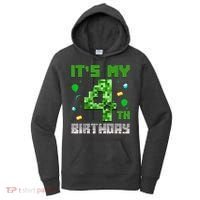 Birthday Boy It'S My 4th Birthday Video Game Pixel Women's Hoodie thumb 0