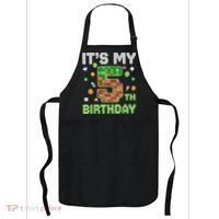 Birthday Boy It'S My 5th Birthday Gamer Pixel Number Apron thumb 0
