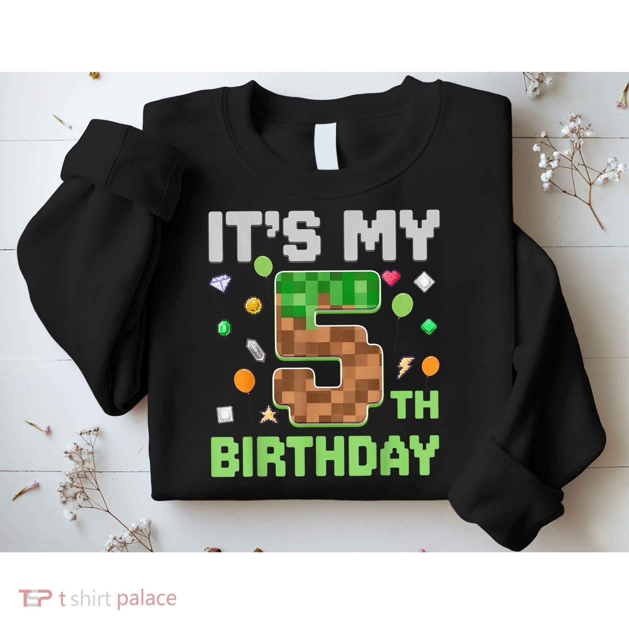Birthday Boy It'S My 5th Birthday Gamer Pixel Number Sweatshirt