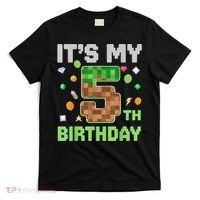 Birthday Boy It'S My 5th Birthday Gamer Pixel Number T-Shirt thumb 0
