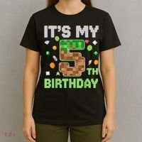Birthday Boy It'S My 5th Birthday Gamer Pixel Number T-Shirt thumb 4