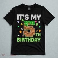 Birthday Boy It'S My 5th Birthday Gamer Pixel Number T-Shirt thumb 5
