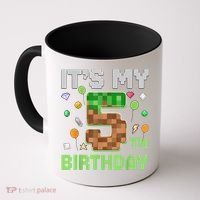 Birthday Boy It'S My 5th Birthday Gamer Pixel Number Coffee Mug thumb 0