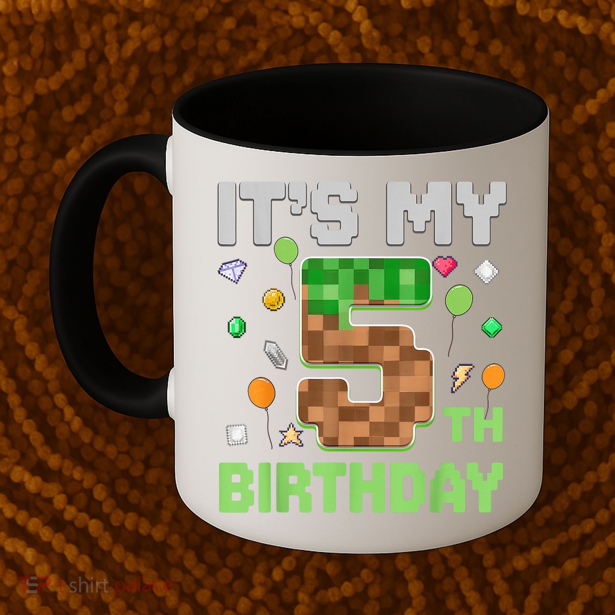 Birthday Boy It'S My 5th Birthday Gamer Pixel Number Coffee Mug