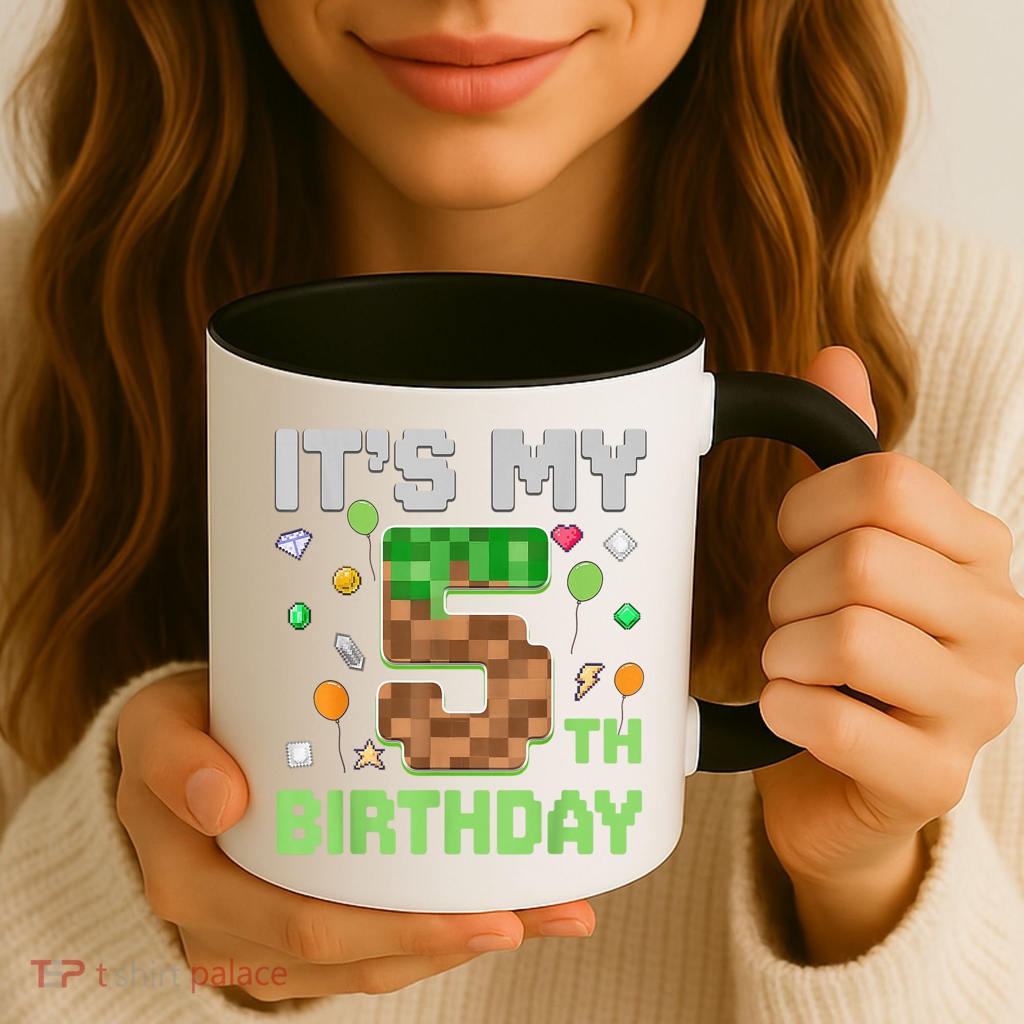 Birthday Boy It'S My 5th Birthday Gamer Pixel Number Coffee Mug