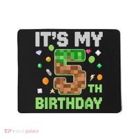 Birthday Boy It'S My 5th Birthday Gamer Pixel Number Mousepad thumb 0