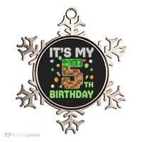 Birthday Boy It'S My 5th Birthday Gamer Pixel Number Ornament thumb 0
