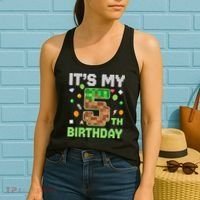 Birthday Boy It'S My 5th Birthday Gamer Pixel Number Women's Tank Top thumb 2