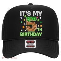 Birthday Boy It'S My 5th Birthday Gamer Pixel Number Hat thumb 0