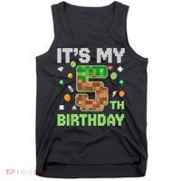 Birthday Boy It'S My 5th Birthday Gamer Pixel Number Tank Top thumb 0