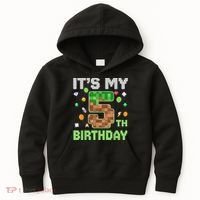 Birthday Boy It'S My 5th Birthday Gamer Pixel Number Kids Hoodie thumb 0