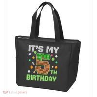 Birthday Boy It'S My 5th Birthday Gamer Pixel Number Tote Bag thumb 3