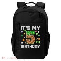 Birthday Boy It'S My 5th Birthday Gamer Pixel Number Backpack thumb 0