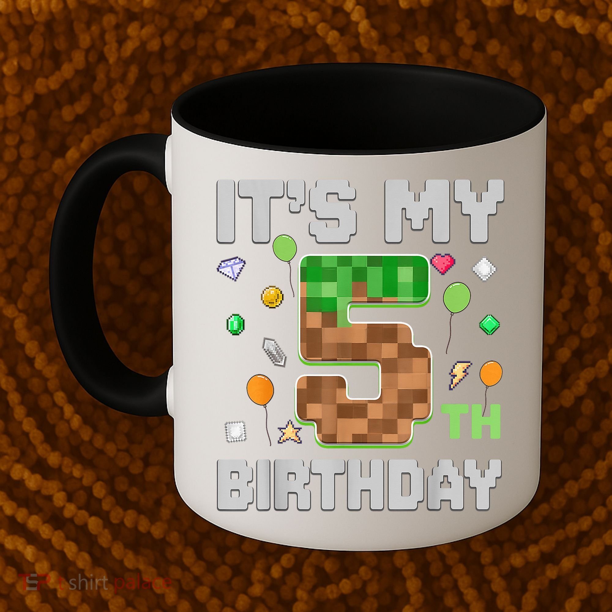 Birthday Boy It'S My 5th Birthday Gamer Pixel Number Coffee Mug