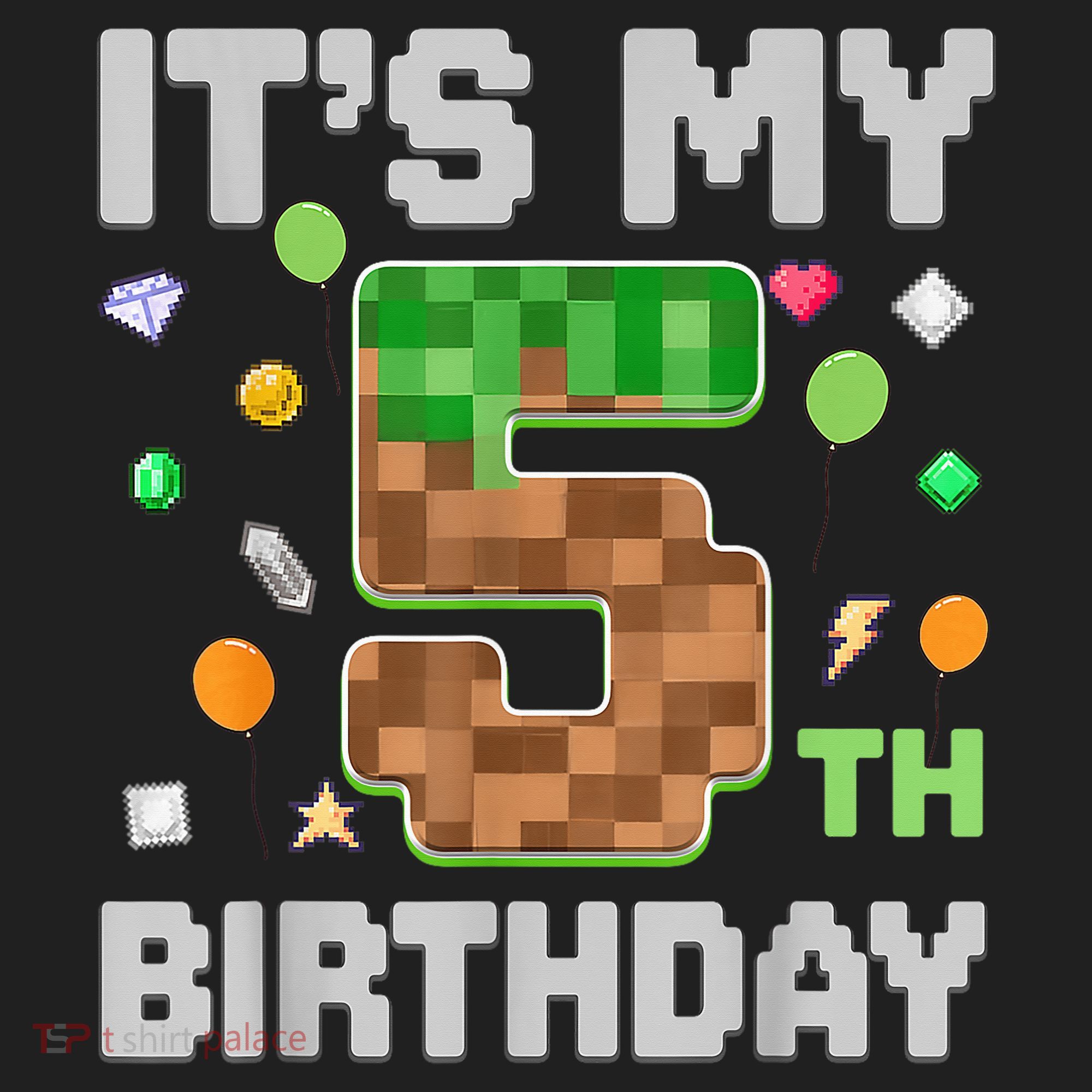 Birthday Boy It'S My 5th Birthday Gamer Pixel Number Tumbler