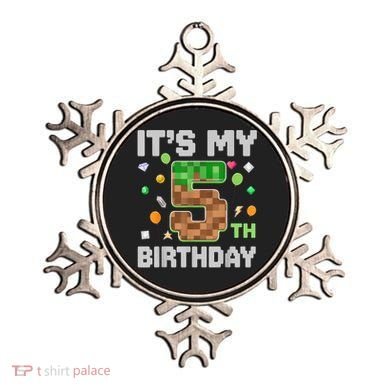 Birthday Boy It'S My 5th Birthday Gamer Pixel Number Ornament
