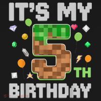 Birthday Boy It'S My 5th Birthday Gamer Pixel Number Ornament thumb 1