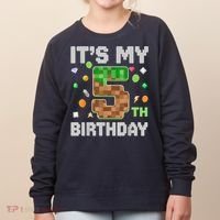 Birthday Boy It'S My 5th Birthday Gamer Pixel Number Women's Sweatshirt thumb 0