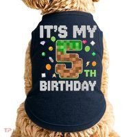 Birthday Boy It'S My 5th Birthday Gamer Pixel Number Doggie Tank thumb 0